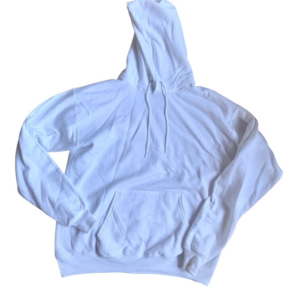 Hanes Men’s EcoSmart Fleece Hoodie l White l M - Picture 5 of 9